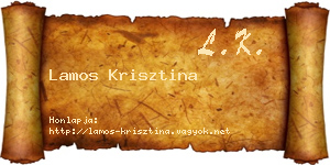 Lamos Krisztina névjegykártya